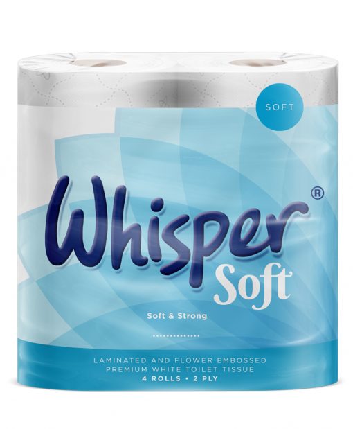 Whisper Multi Pack Soft 2 Ply Luxury Toilet Roll 200 Sheets White