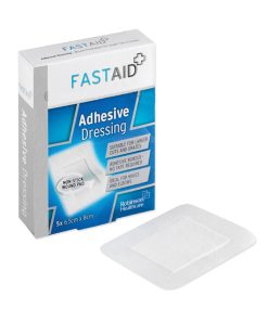 Fast Aid Adhesive Dressing 6.5 x 8cm Pack of 5