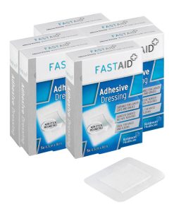 Fast Aid Adhesive Dressing 6.5 x 8cm Pack of 5 - Box 6
