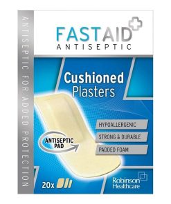Fast Aid Cushioned Plasters Pack of 20 Assorted