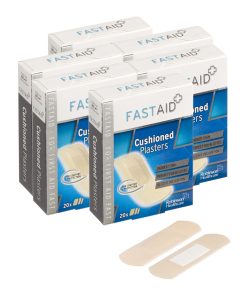 Fast Aid Cushioned Plasters Pack of 20 Assorted X 6 Boxes