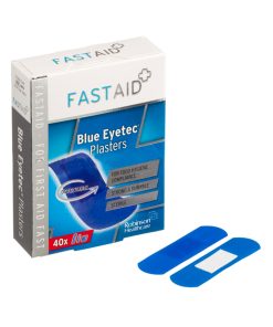 Fast Aid Sterile Blue Eyetec Plasters Pack of 40 Assorted