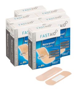 Fast Aid Waterproof Plasters Pack of 24 Assorted X 6 Boxes
