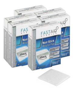 Fast Aid Sterile Non-Stick Wound Pad 5 x 5cm Pack of 5 X 6 Packs