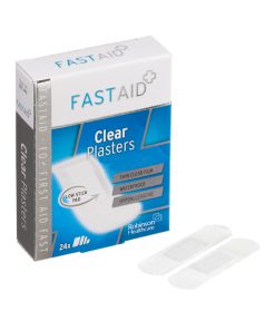 Fast Aid Clear Plasters Pack of 24 Assorted 4478