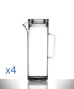 Elite 1.7 Litre Tall Jug Clear NS With Lid 4 Jugs